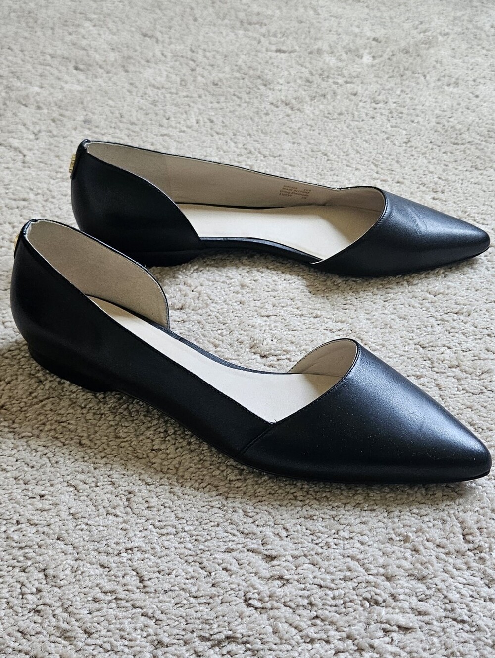 Cole Haan Bambra Skimmer II Black Leather Pointed Toe Flats  8.5